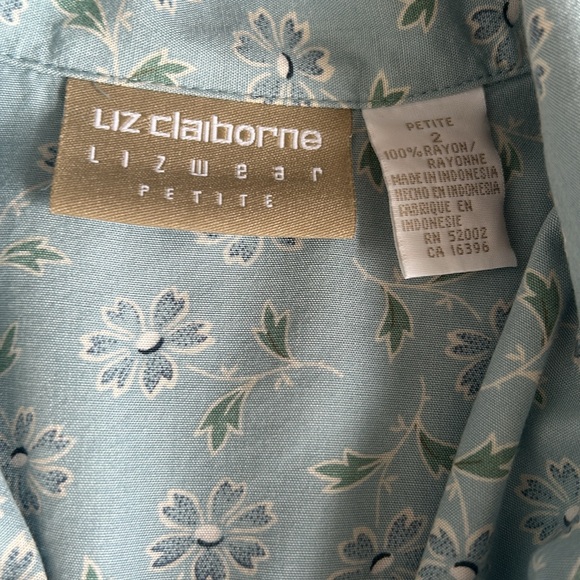 Vintage 90s Liz Claiborne floral print button front midi dress size 2 - Picture 6 of 7